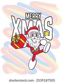 doodle pop art christmas background vector design