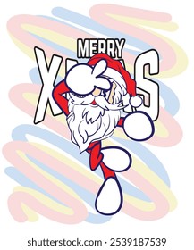 doodle pop art christmas background vector design