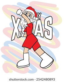 doodle pop art christmas background vector design