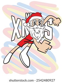doodle pop art christmas background vector design