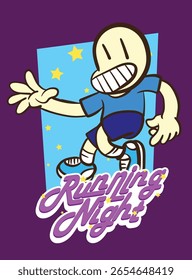 doodle pop art running background vector design