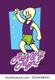 doodle pop art running background vector design