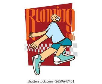 doodle pop art running hintergrund vektor design