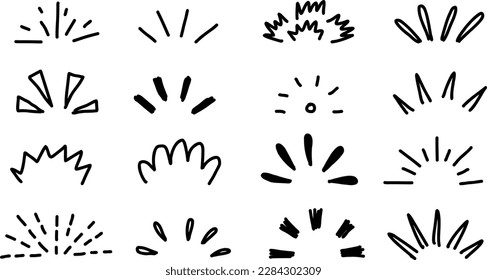 Doodle pop shine line elements
