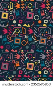 Doodle popart seamless colorful pattern