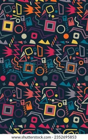 Doodle popart seamless colorful pattern