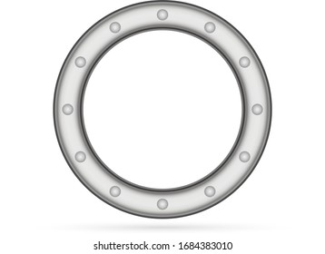 Doodle porthole icon isolated on white. Marine vector stock illustration