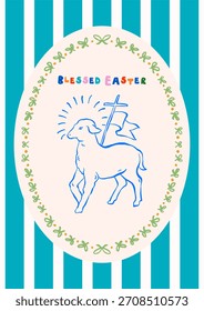 Doodle Poster Biblical Sheep Lamb Animal Symbol Sketch