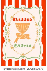 Doodle Poster Chalice Cup er ist auferstanden Typografie