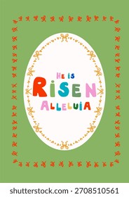 Doodle Poster He Is Risen Christian Typography Texto