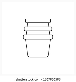 Doodle pot icon isolated on white. Sletch home flower symbol. Vector stock illustration. EPS 10