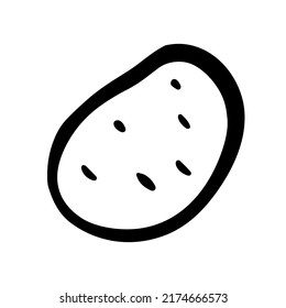 Doodle Potato Outline Vegetable Isolated On Stock Vector (Royalty Free ...