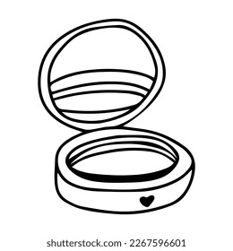 Doodle powder box with mirror