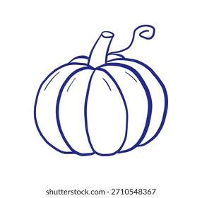 Ilustración vectorial dibujada a mano de calabaza Doodle. Esquema de vegetales para Halloween y el día de acción de gracias