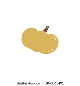 Doodle pumpkin icon. Hand drawn flat colored vector illustration