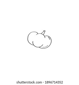 Doodle pumpkin icon. Hand drawn vector illustration