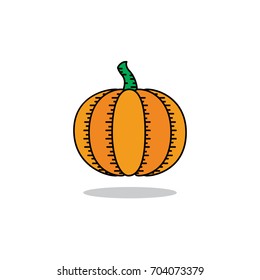 Doodle pumpkin with line design