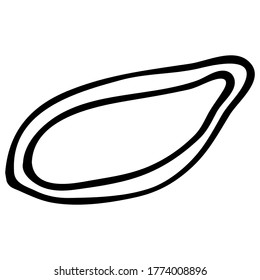 Doodle pumpkin seeds stock vector illustration. Simple pumpkin seeds isolated on white background. For coloring, decoration, print etc.