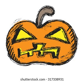 doodle pumpkin, vector illustration