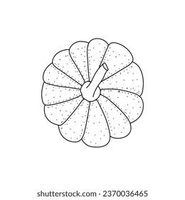 Doodle pumpkins icon.  Tomato hand drawn picture in cartoon style isotated on white background