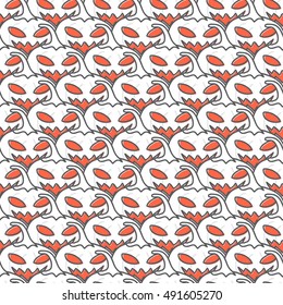 Doodle pumpkins seamless pattern background.