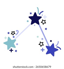 Doodle Purple Star With Sparkling Star 