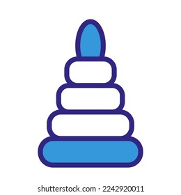 doodle pyramid icon, kids toy, linear icon, hand drawing 