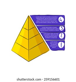 Doodle pyramid with stripes.