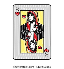 doodle queen heart card casino game