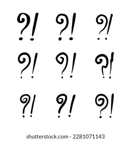 Marca de interrogación Doodle, signo y símbolo para elementos de diseño, presentación o sitio web.