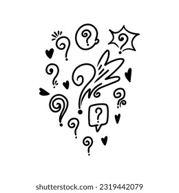 Doodle Question Mark, Sign and Symbol for Design, Presentation or Website elements.