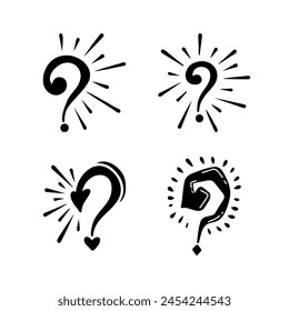 Doodle Signo de interrogación, signo y símbolo para Elementos de diseño, presentación o Sitio web.