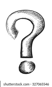 doodle question mark, vector illustration