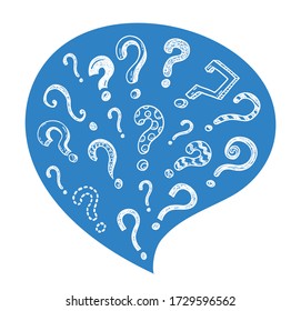 Doodle questions hand drawn illustration