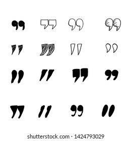 Doodle Quotation Mark Vector In Handdrawn Style