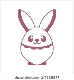 Doodle rabbit egg icon Easter line art Hare for design Vector stock illustration EPS 10