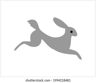 Icono de conejo Doodle aislado en blanco. Ilustración de vectores. EPS 10