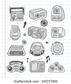 doodle radio icons