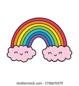 Doodle Rainbow Vector Illustration Isolated On Stock Vector (Royalty ...