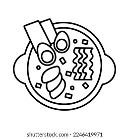 Doodle ramen noodle illustration design vector. Asian food for restaurants menu