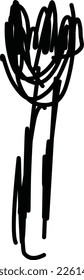doodle random line art sketch fork hand drawing black line