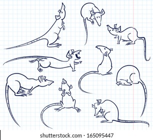 Doodle rats set