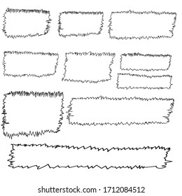 Doodle Rectangle Shape Set Isolated Vector Illustration. Doodle rectangle Set.