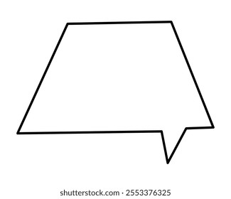 Doodle rectangular shape speech bubble hand draw. Clip art illustration.