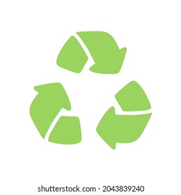 Doodle Recycle arrow symbol, using recycled resources. Green eco vector icon hand drawn style. Zero waste ecology concept. Vector illustration