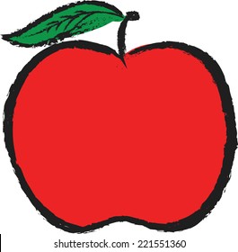 doodle red apple