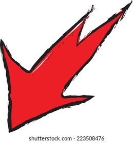 doodle red arrow