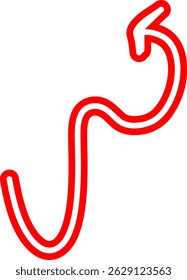 Doodle Red Arrow In Outline