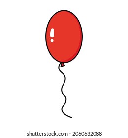 Doodle red balloon isolated on white
