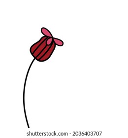 doodle red flower design background vector eps.10
